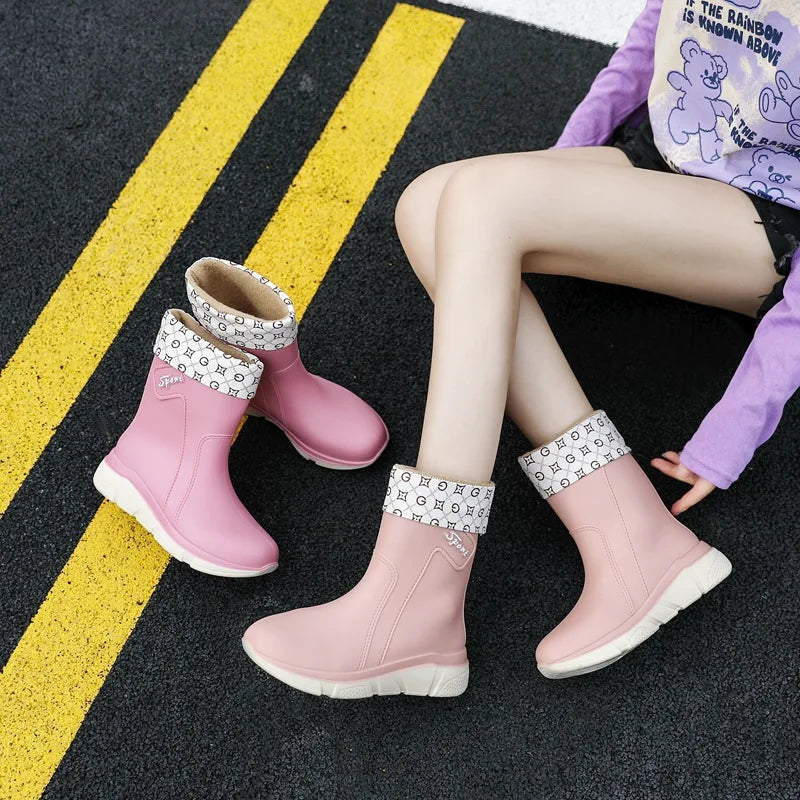 Women's Mid-Calf Waterproof Rain Boots - Rivelle