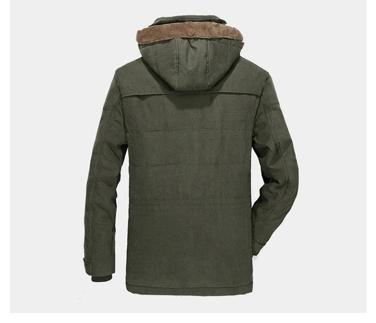 Men's Fleece-Lined Hooded Parka Kenley in Green – back view