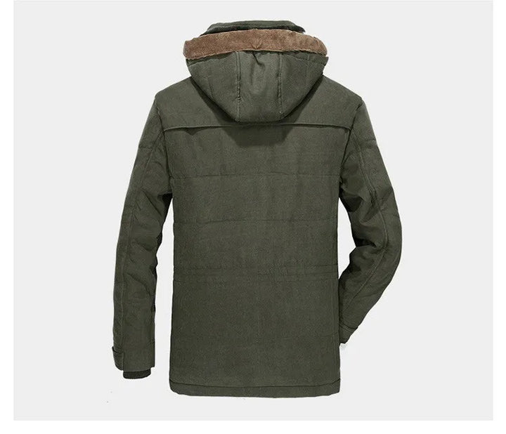 Men's Fleece-Lined Hooded Parka Kenley in Green – back view