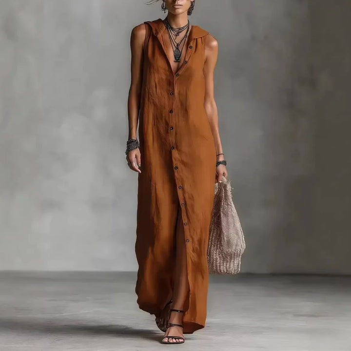 Penélope | Elegant & Casual Midi Dress with V-Neck