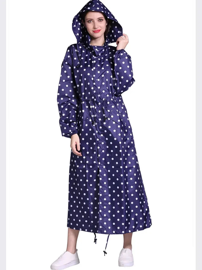Women's Longline Waterproof Rain Poncho - Amaline