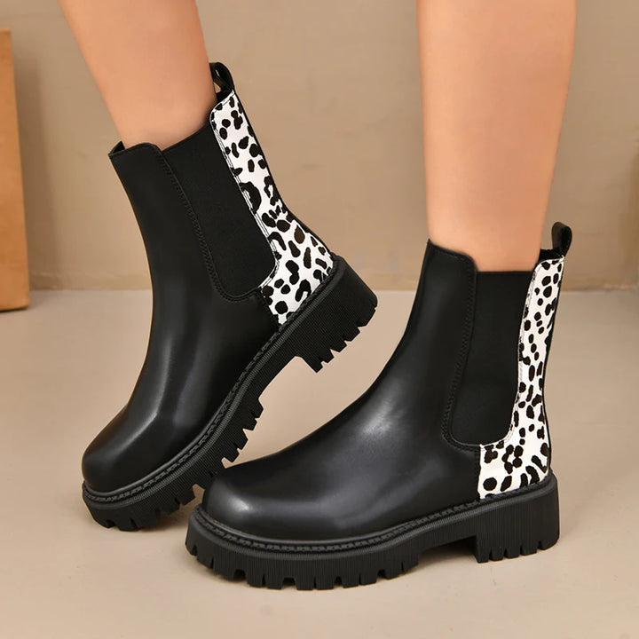 Women's Leopard Print Platform Chelsea Boots – Arabella