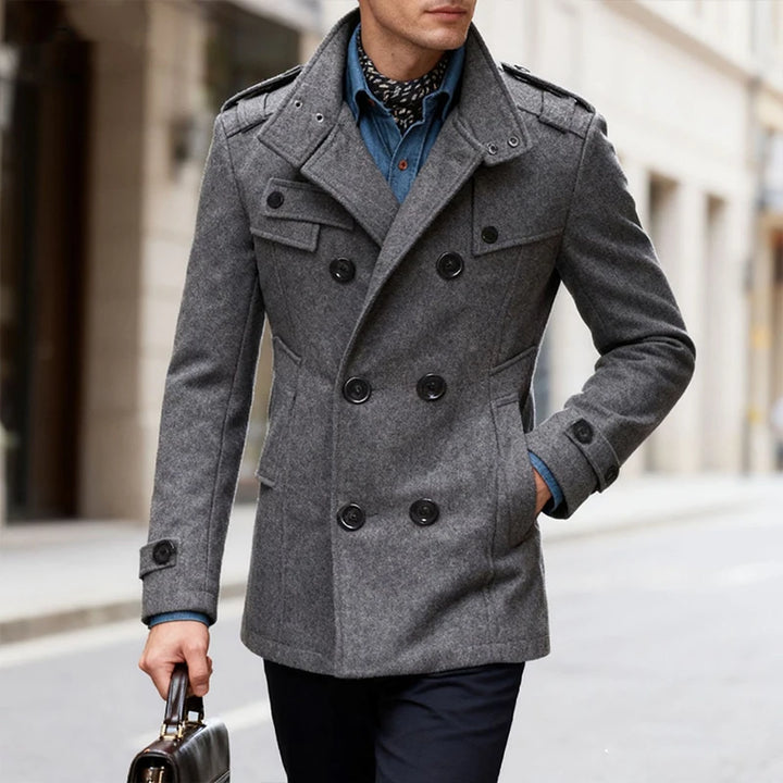 Men's Double Breasted Wool Overcoat – Percival