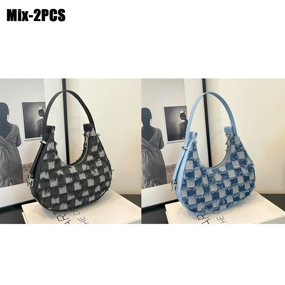 Kendra Check Textured Handbag