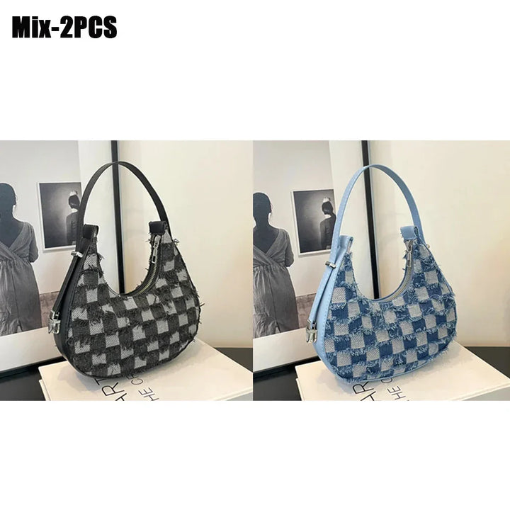 Kendra Check Textured Handbag