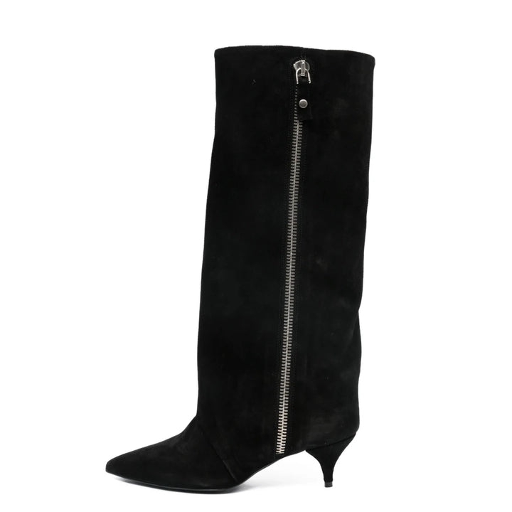 Women's Suede Kitten Heel Knee-High Boots – Roanelle
