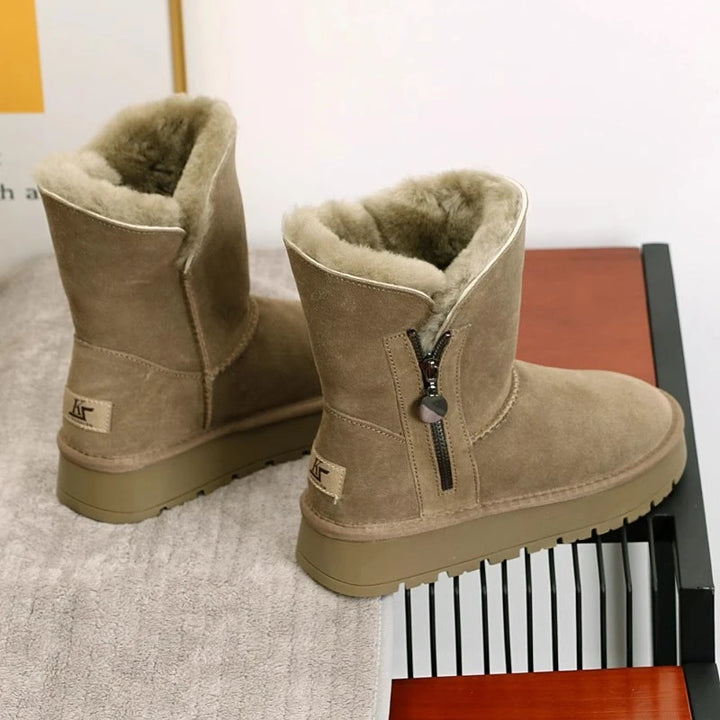 Women's Fleece Mid-Calf Snow Boots – Clairvane