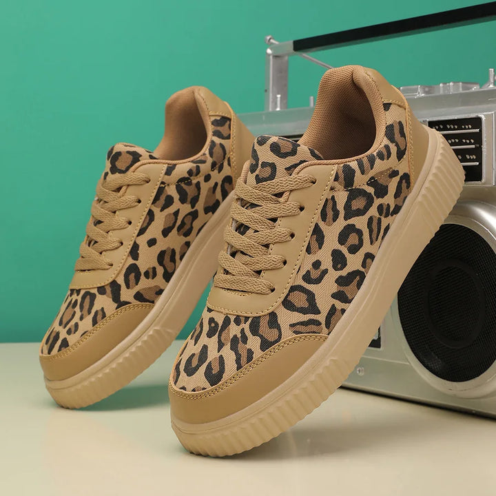 Women's Leopard Canvas Platform Sneakers – Josephine