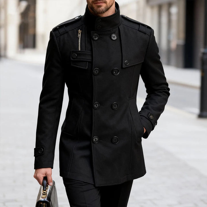 Men's Double Breasted Wool Overcoat – Percival