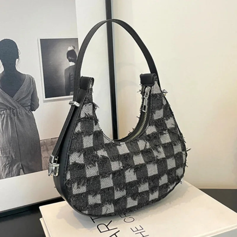 Kendra Check Textured Handbag