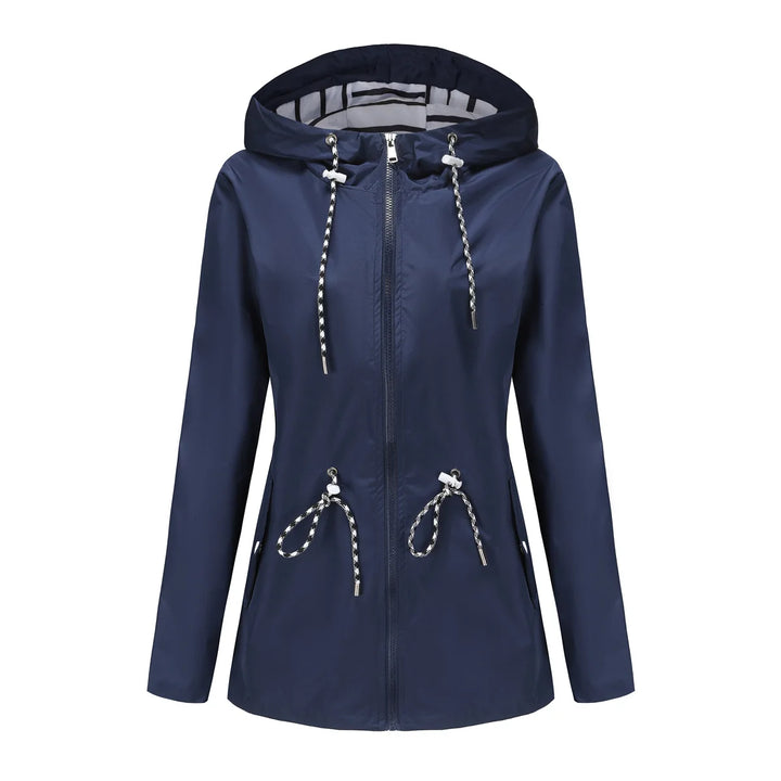 Women's Waterproof Drawstring Rain Jacket - Cerisane