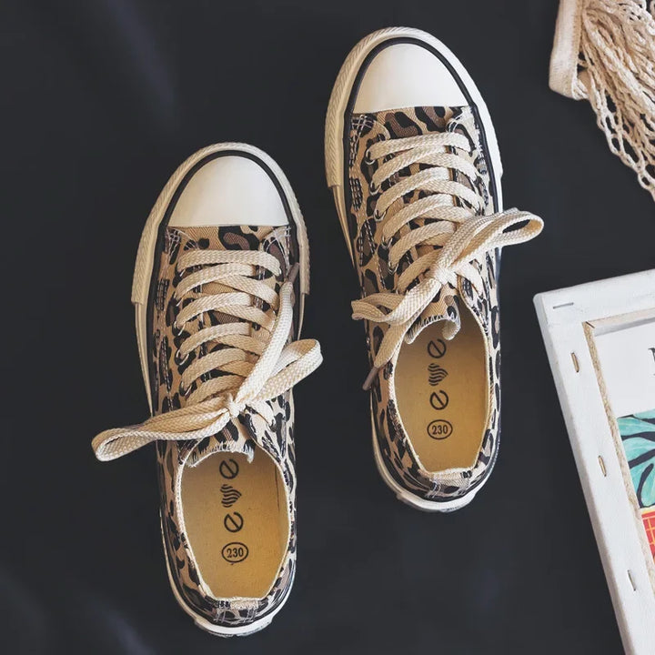 Women's Leopard High-Top Canvas Sneakers – Ophelia