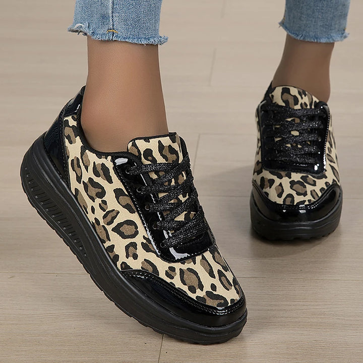 Women's Leopard Print Platform Wedge Sneakers – Isadora