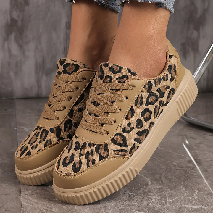 Women's Leopard Canvas Platform Sneakers – Josephine