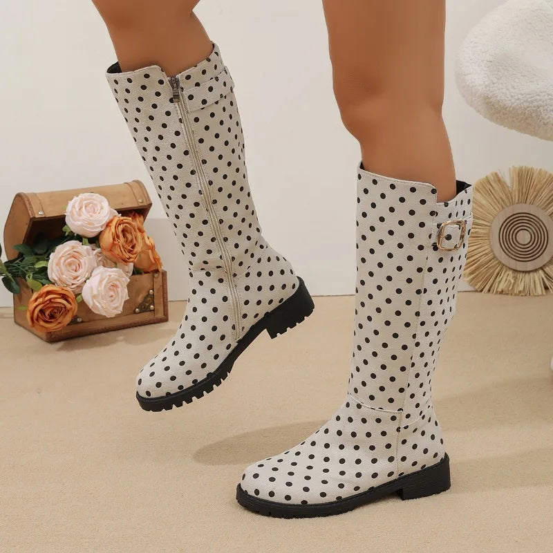 Women's Polka Dot Knee-High Boots – Nivelienne