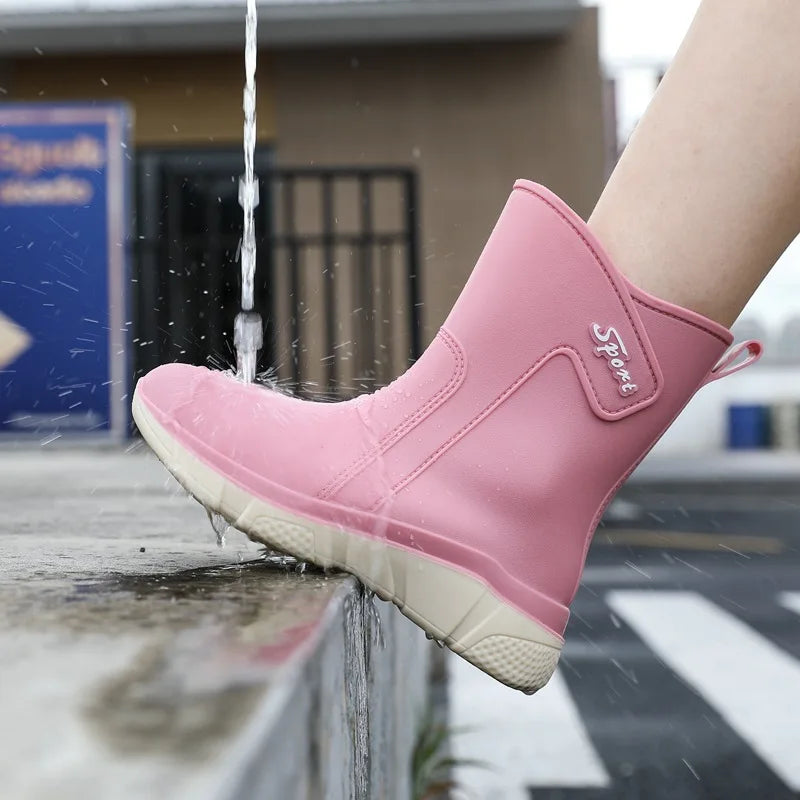 Women's Mid-Calf Waterproof Rain Boots - Rivelle