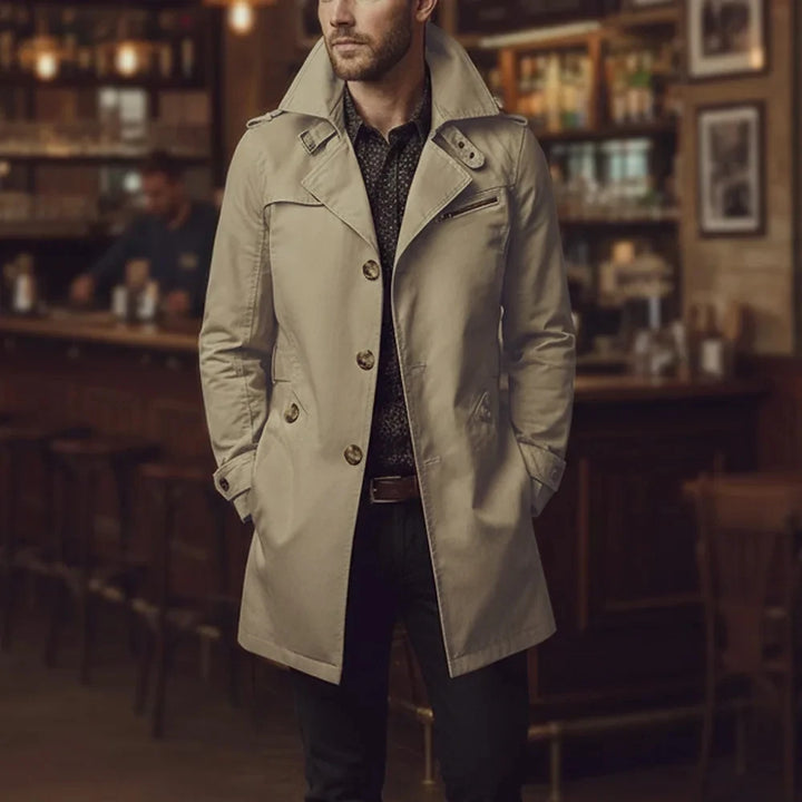 Men's Slim Notch Collar Trench Coat – Barnaby