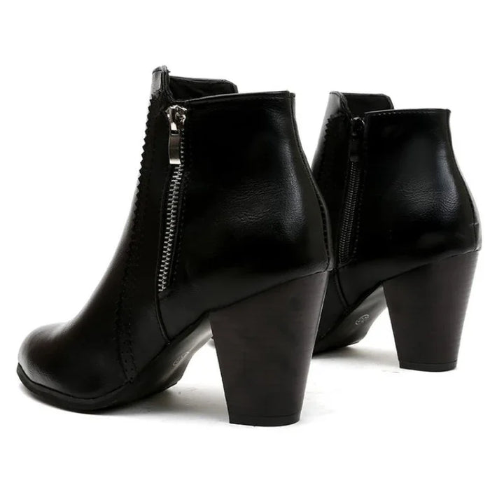 Women's Retro Zip Chunky Heel Boots – Volsienne