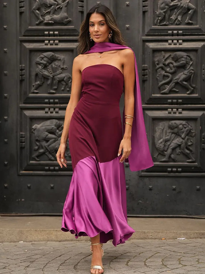 Ensley - Classy Two-Tone Dress