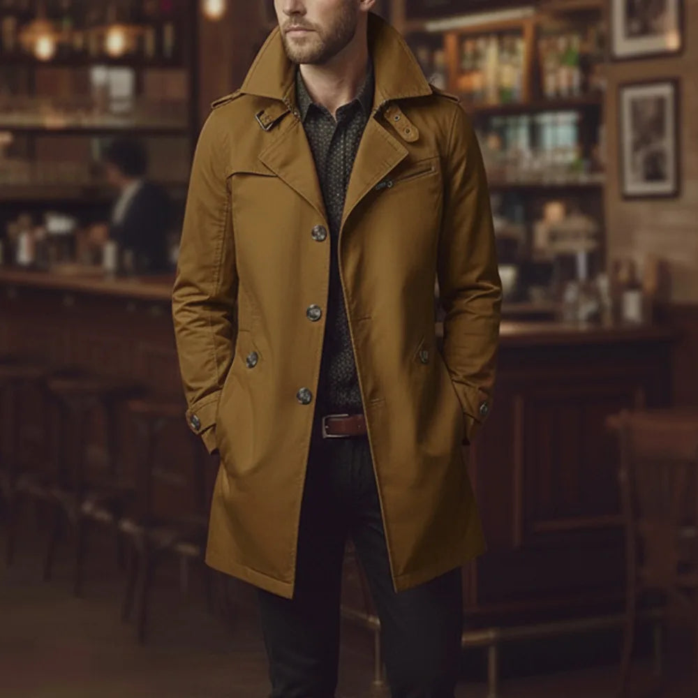 Men's Slim Notch Collar Trench Coat – Barnaby