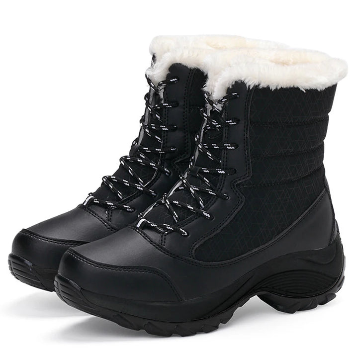 Women's Fur-Lined Platform Snow Boots - Perrienne