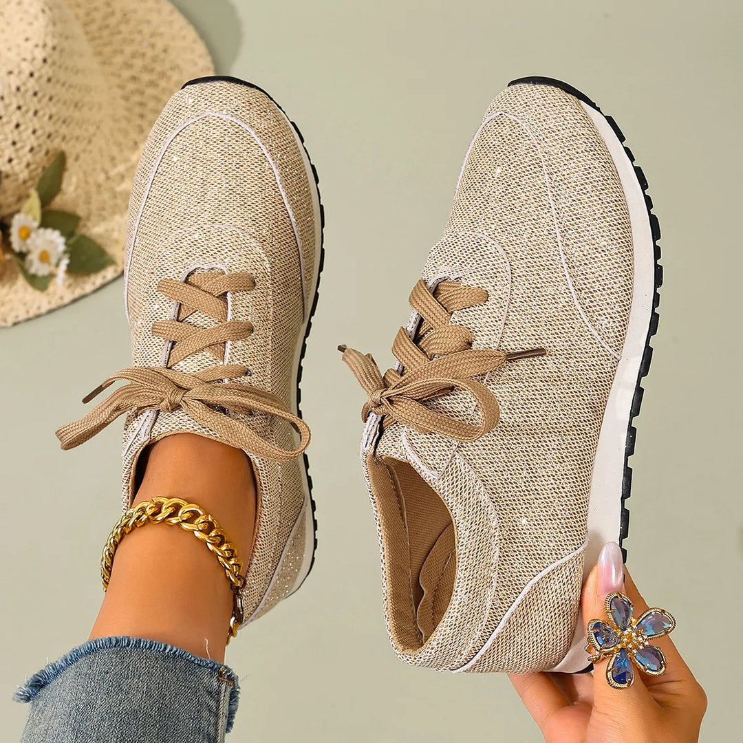 Women's Lace-Up Platform Wedge Sneakers – Marigold
