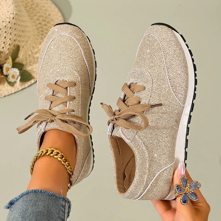 Women's Lace-Up Platform Wedge Sneakers – Marigold