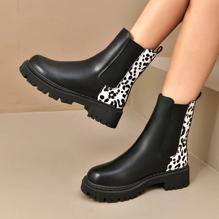 Women's Leopard Print Platform Chelsea Boots – Arabella