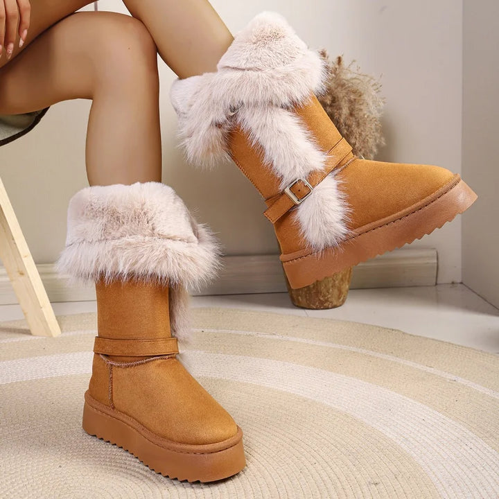 Women's Chunky Sole Mid-Calf Boots – Ravelise
