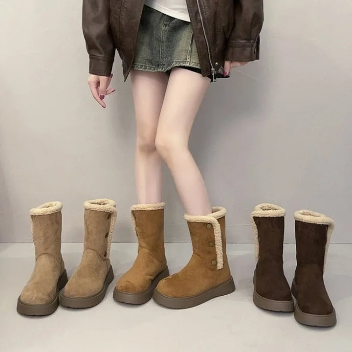 Women's Quilted Mid-Calf Winter Boots – Halvienne