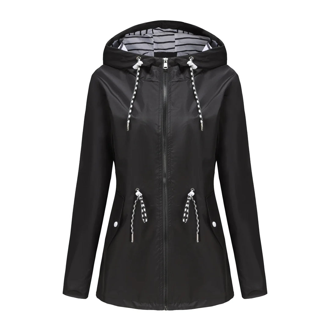 Women's Waterproof Drawstring Rain Jacket - Cerisane
