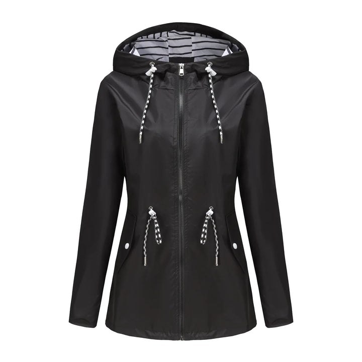 Women's Waterproof Drawstring Rain Jacket - Cerisane