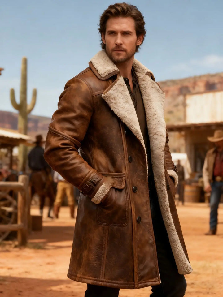 Men's Faux Shearling Longline Coat – Wyatt