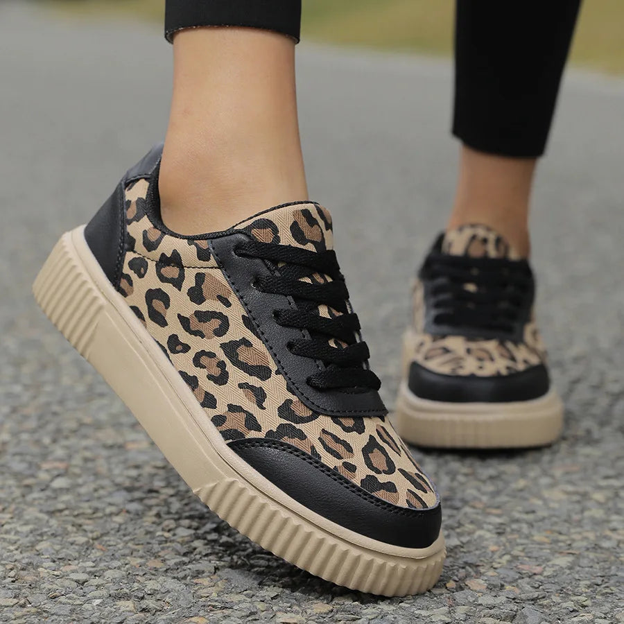 Women's Leopard Canvas Platform Sneakers – Josephine