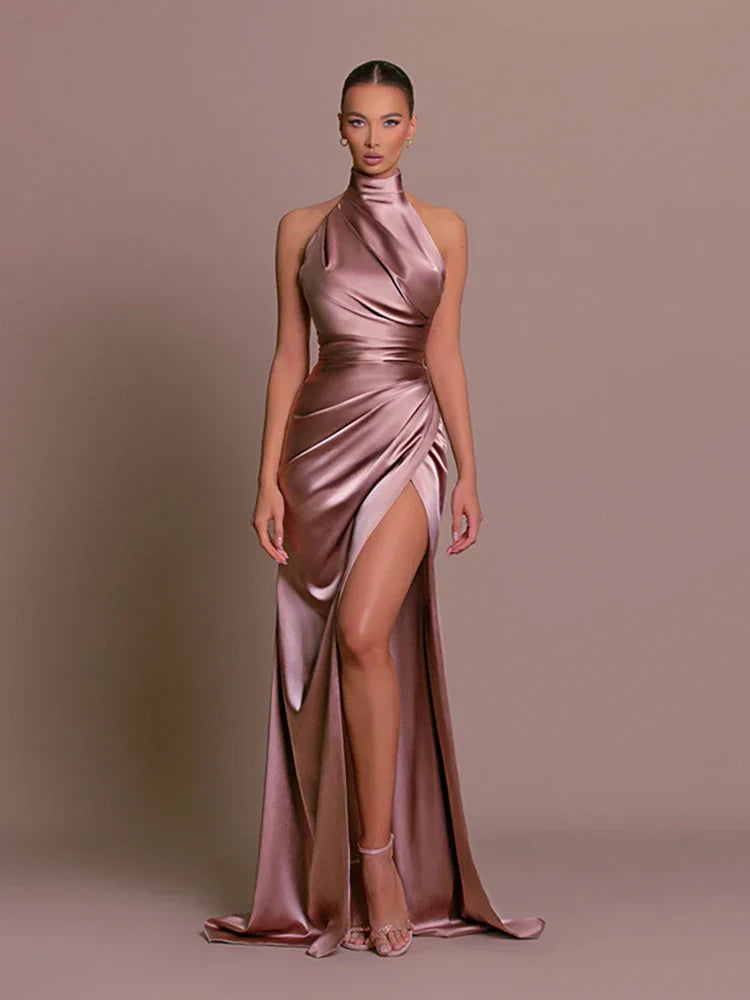 Cleo - Sleek Slit Maxi Dress