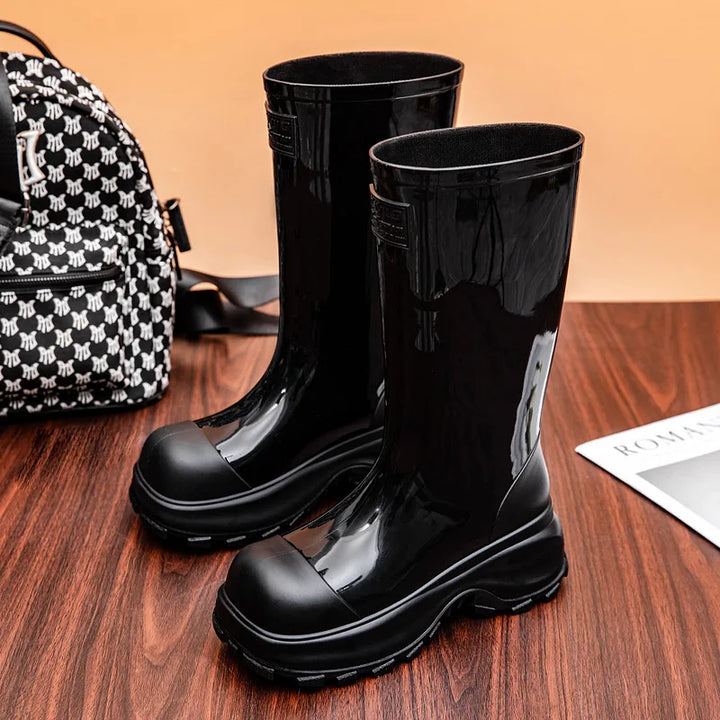 Women's Chunky Platform Rain Boots - Calienne