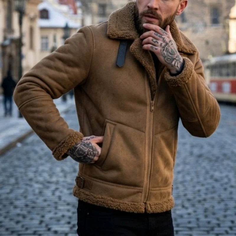 Men's Fleece-Lined Aviator Jacket – Bennett