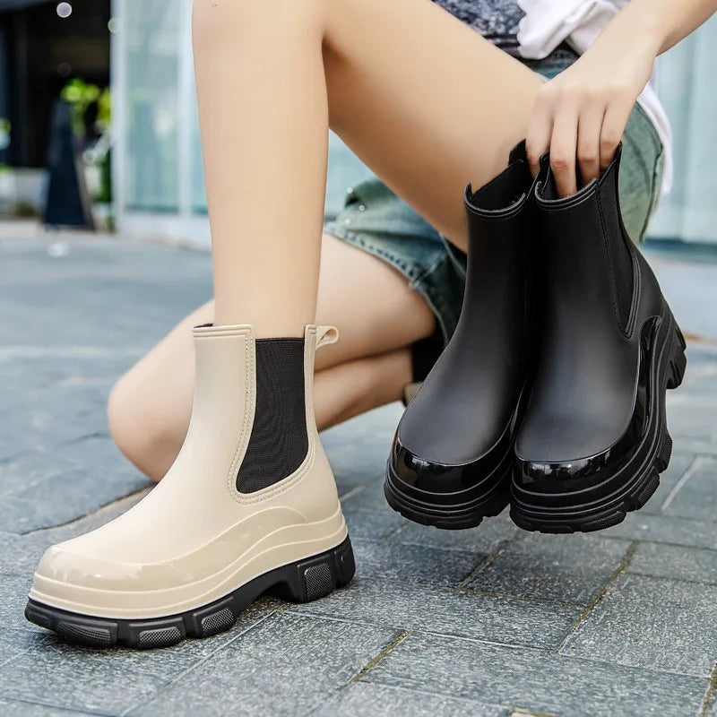 Women's Lightweight Garden Platform Rain Boots - Ciellane
