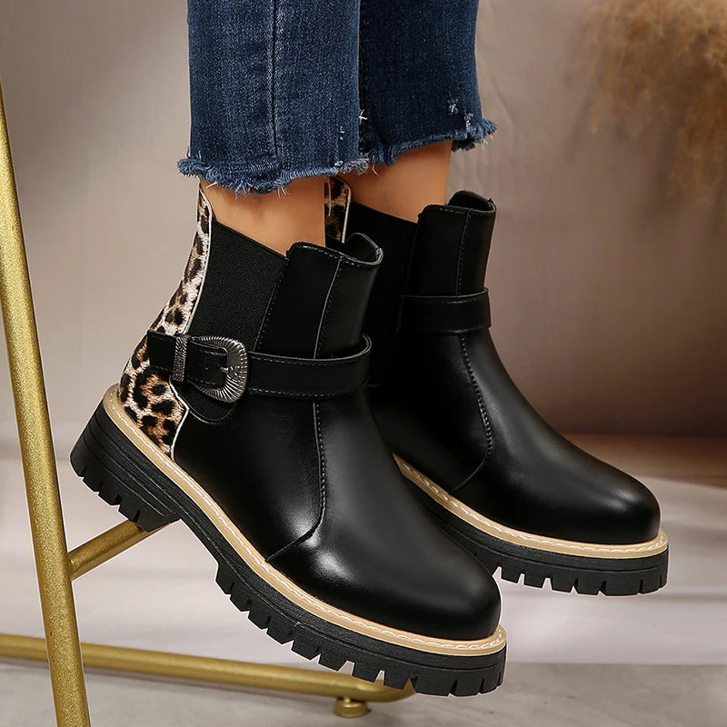 Women's Buckle Platform Chelsea Boots – Seraphina