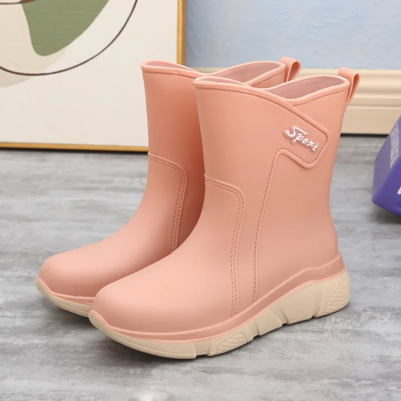 Women's Mid-Calf Waterproof Rain Boots - Rivelle