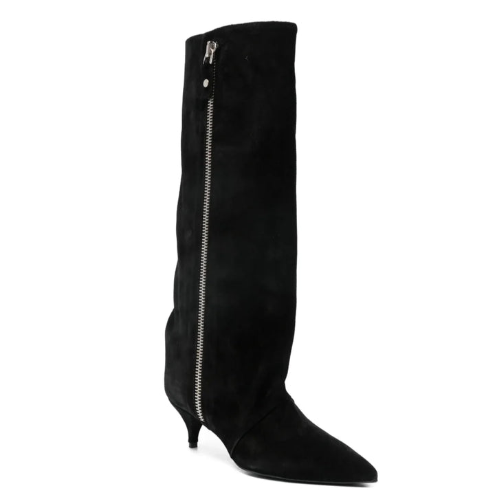 Women's Suede Kitten Heel Knee-High Boots – Roanelle