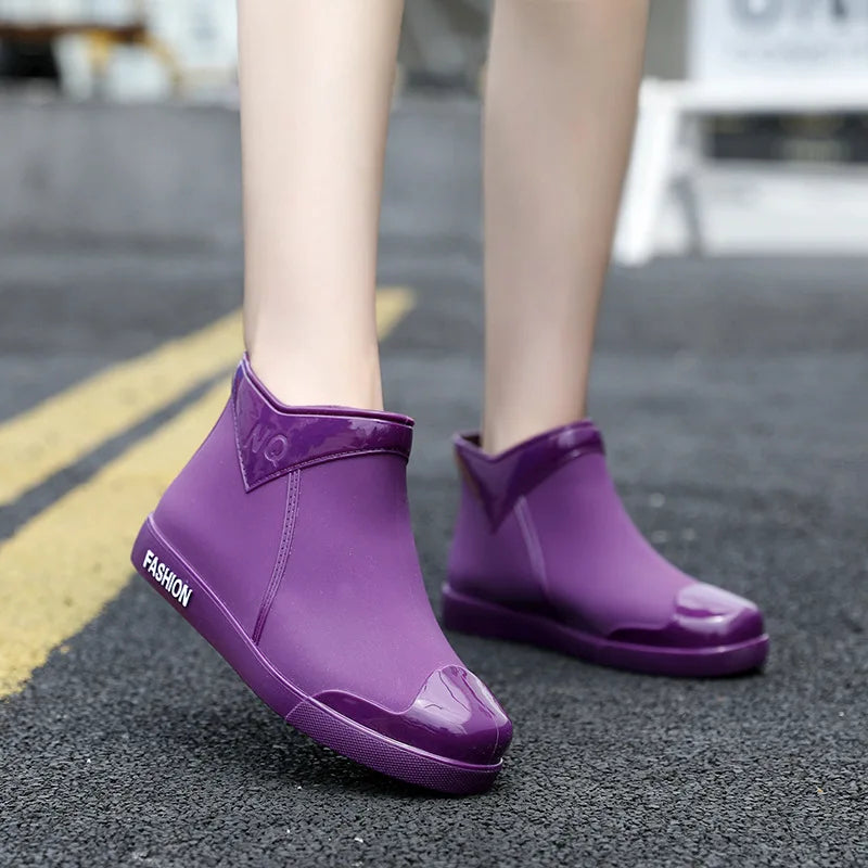 Women's Soft-Sole Waterproof Short Rain Boots - Mistrelle