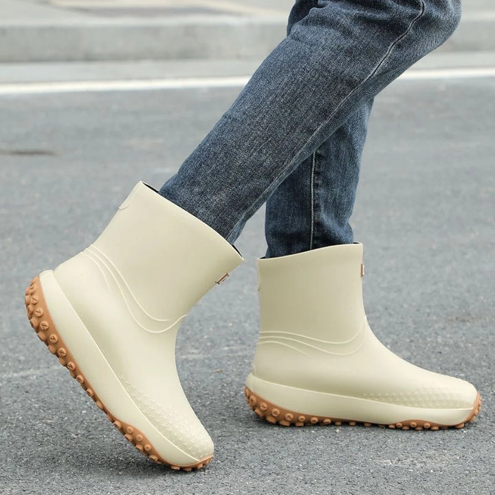 Men's Beige Waterproof Rubber Work Boots - Thornelle