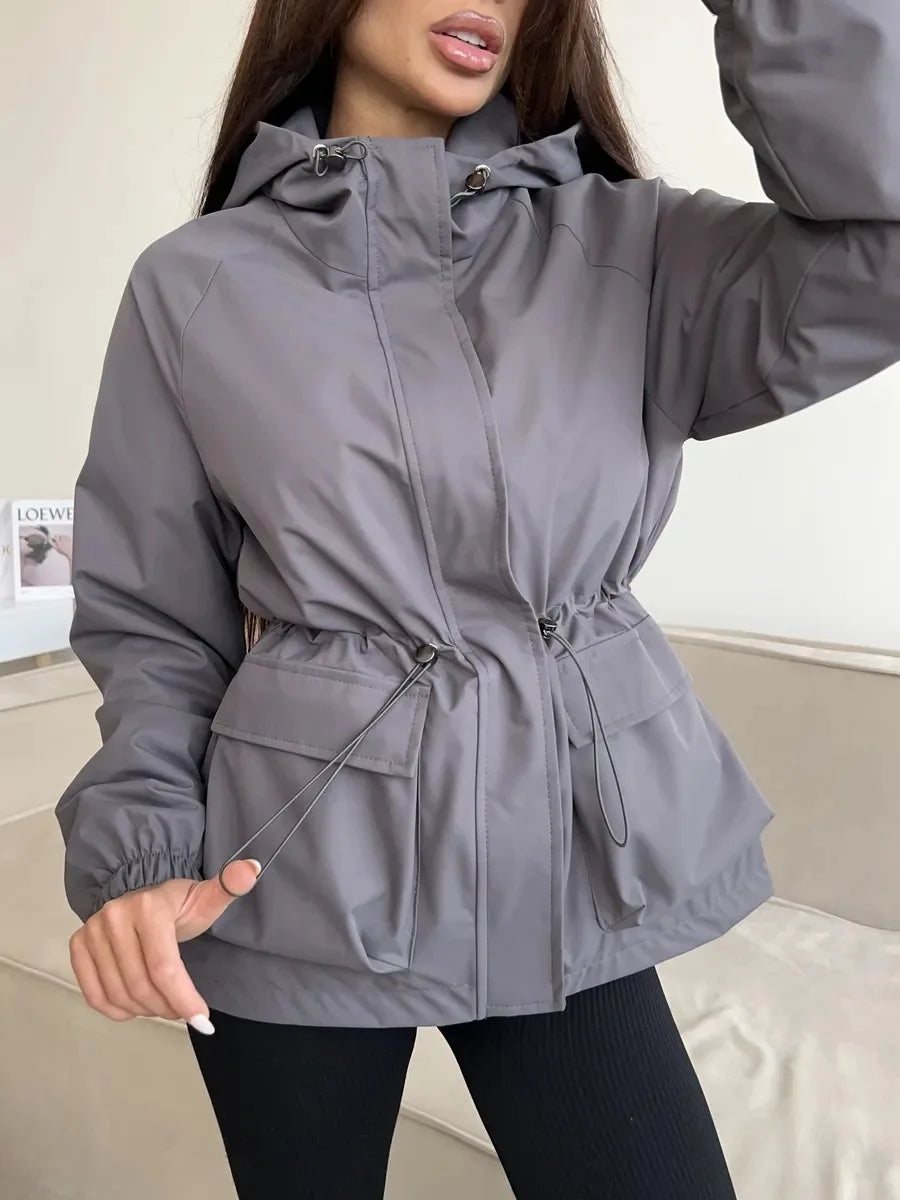 Women's Waterproof Hooded Windbreaker Rain Jacket - Verrine