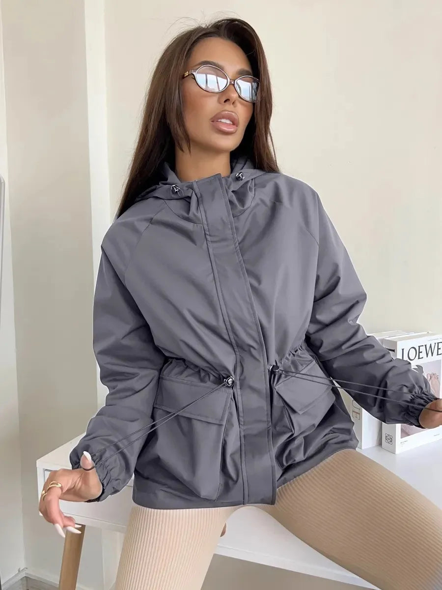 Women's Waterproof Hooded Windbreaker Rain Jacket - Verrine