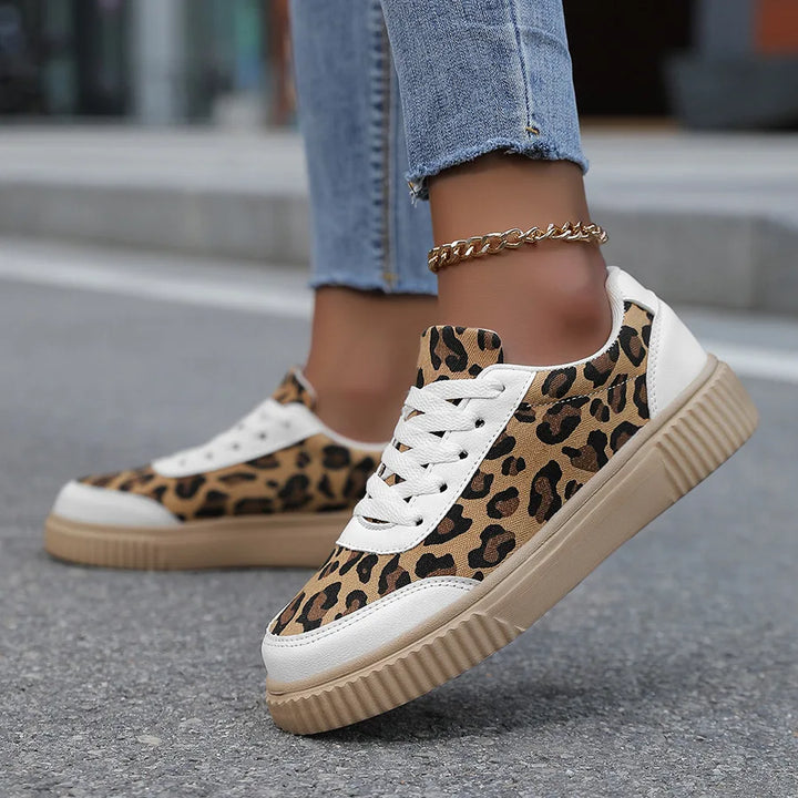 Women's Leopard Canvas Platform Sneakers – Josephine
