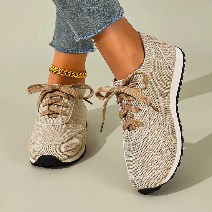 Women's Leopard Print Lace-Up Flat Sneakers – Cordelia