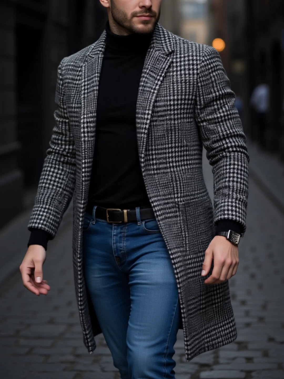Men's Houndstooth Wool Trench Coat – Rutherford