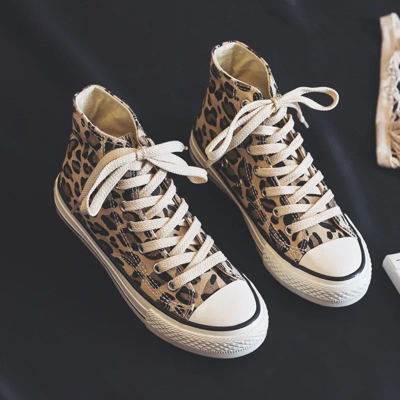 Women's Leopard High-Top Canvas Sneakers – Ophelia