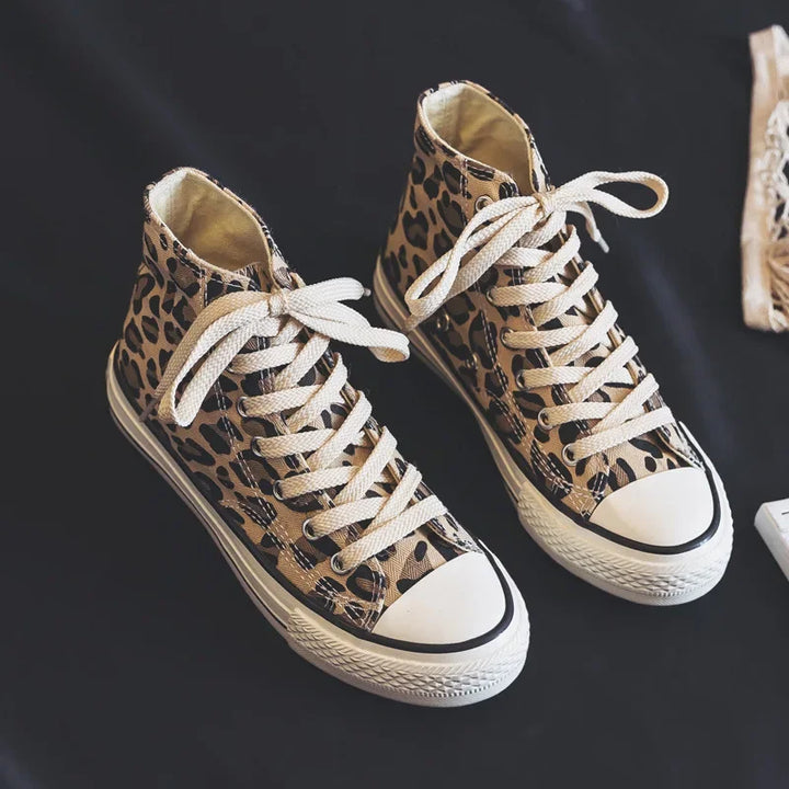 Women's Leopard High-Top Canvas Sneakers – Ophelia
